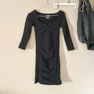 NWOT Intimately by Free People 3/4 sleeve seamless bodycon mini dress in black